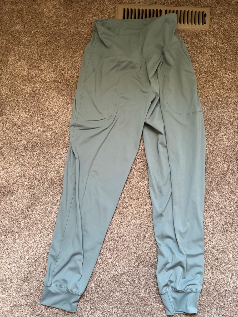 High-Rise Sage Green Active Jogger Pants